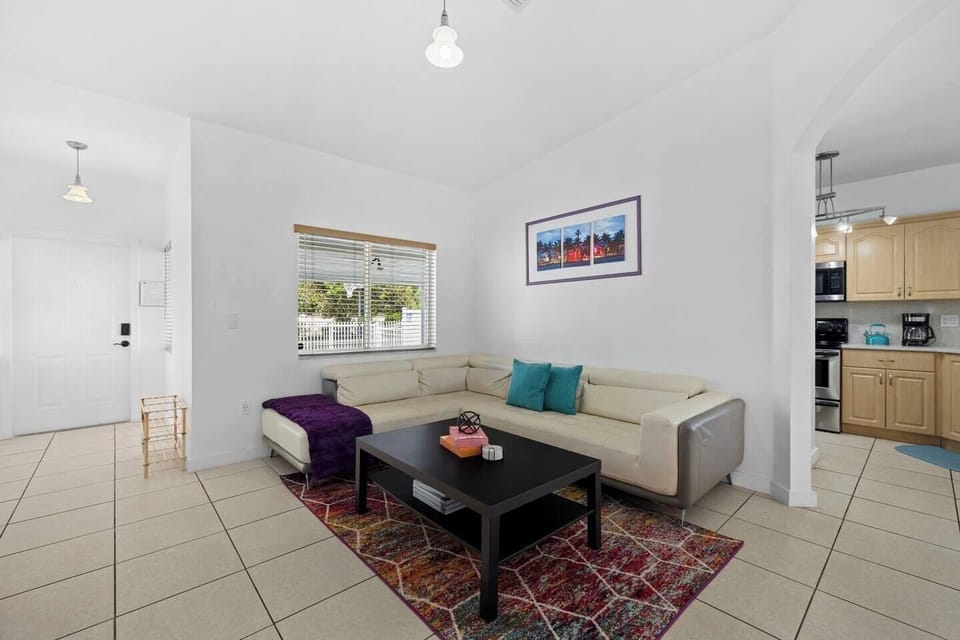 Lounge on our spacious sofa, which comfortably seats at least 4 people.