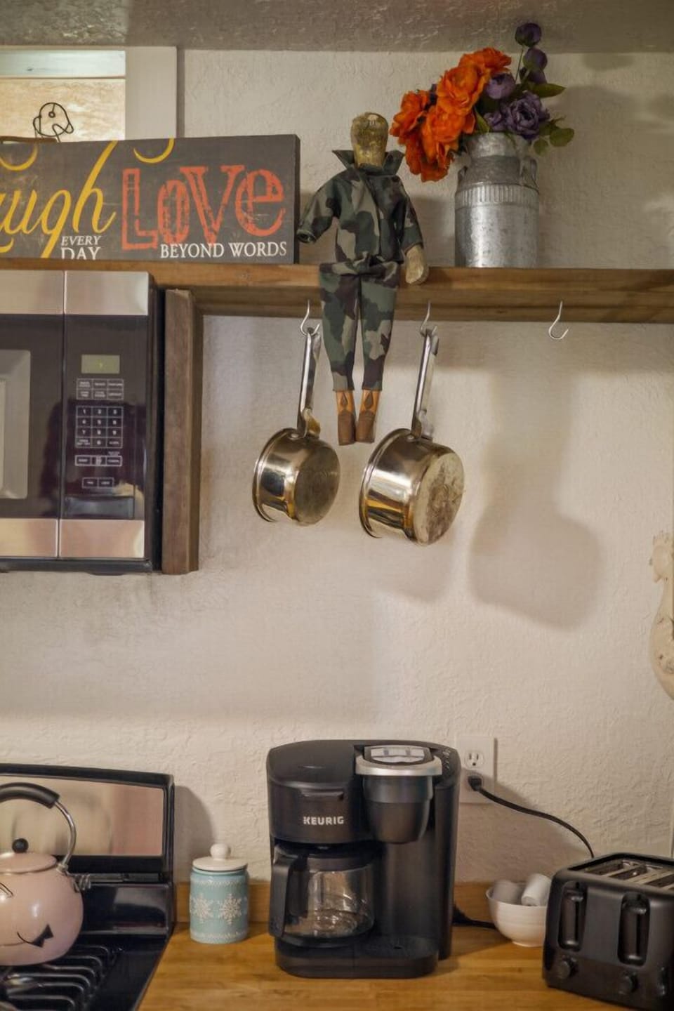 Pots, pans, and coffee - ready for use!