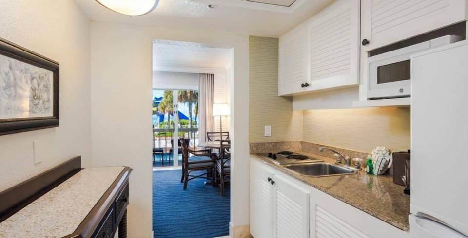 Prep snacks effortlessly with generous counter space and sink.