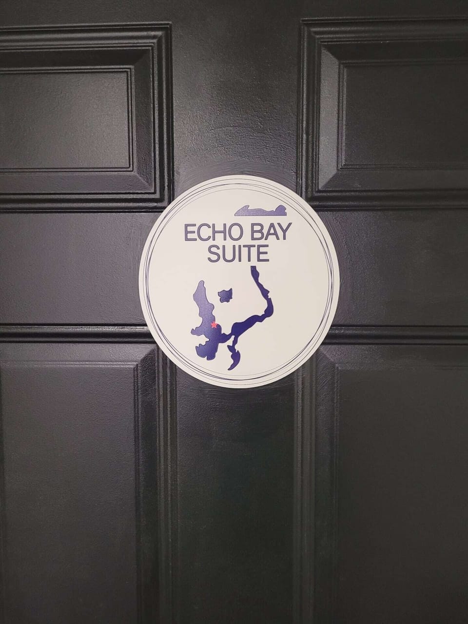 Once youre on the 2nd floor you will look for this door. Each one of our rooms are named after a part of West Lake. 