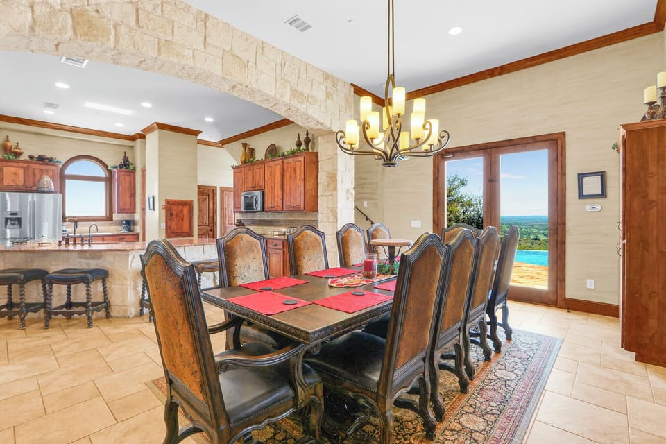 Direct access to the outdoor space through the french doors