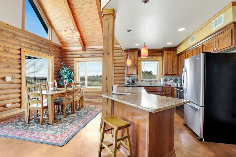 Dining is adjacent to the kitchen