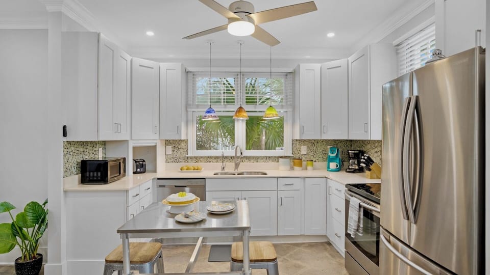 The kitchen has everything the chef in your group will need to prepare a home cooked meal...
