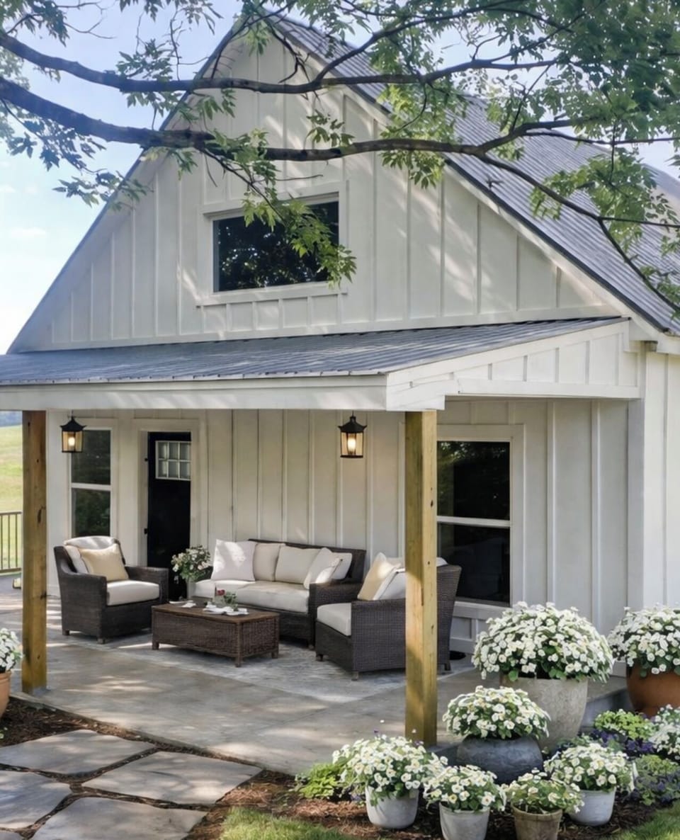 Front Covered Porch-Summer View
