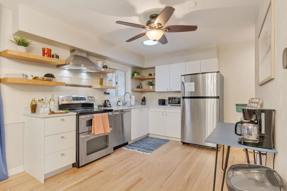 Scandinavian interior for the kitchen with range hood for the stove