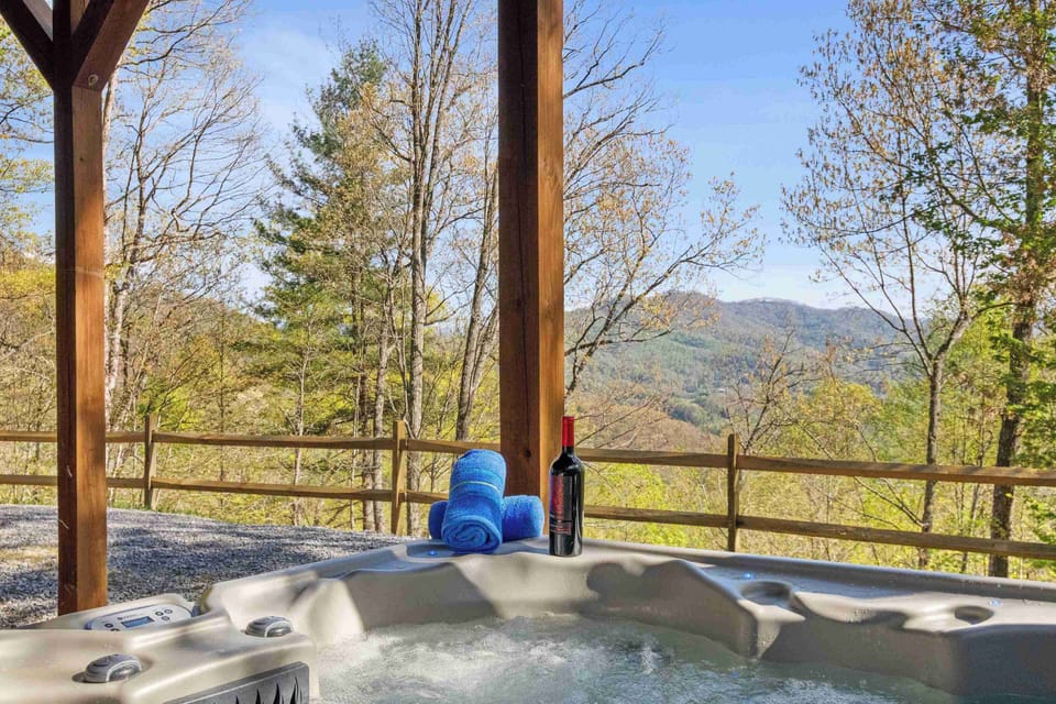 Mountain view from hot tub