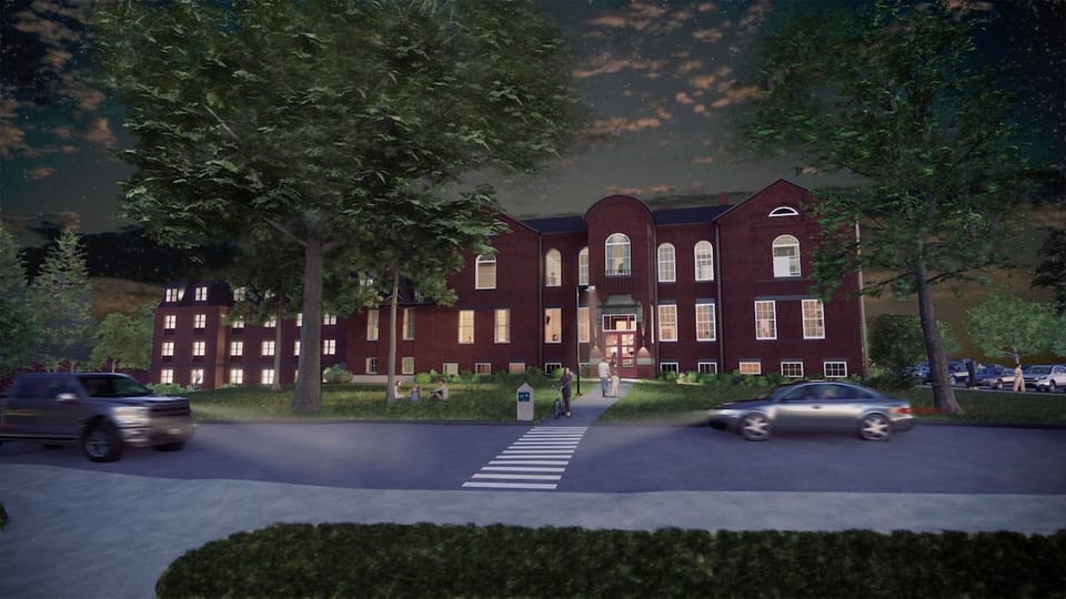 Return after dark to a softly lit, secure entrance.