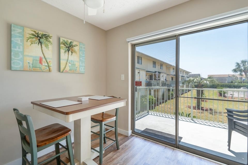 Dining table for 2 or pull up other bar stools to seat 4