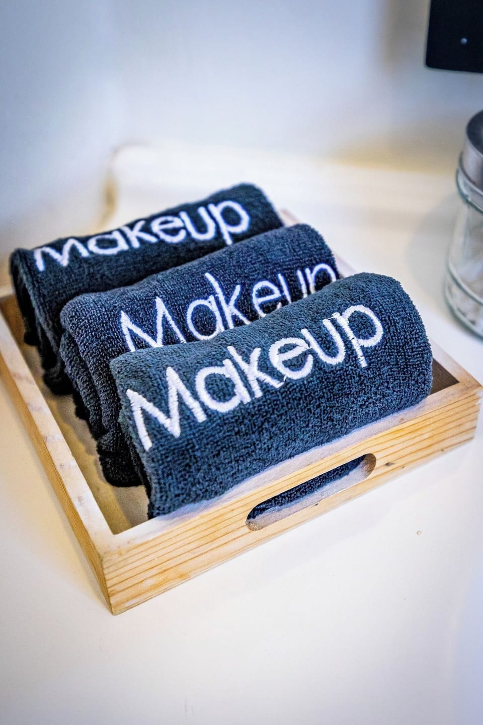 Vanity Area: Plush towels and essentials make your morning routine refreshing