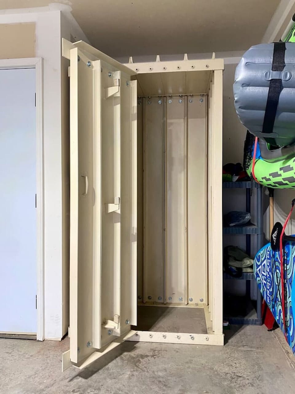 EF5 rated tornado shelter in garage.
