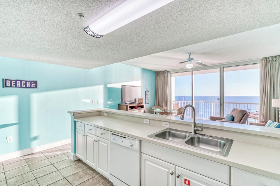 View of the gulf from the kitchen.
