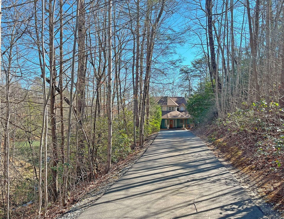 Driveway and Parking Area are fairly level, not steep!