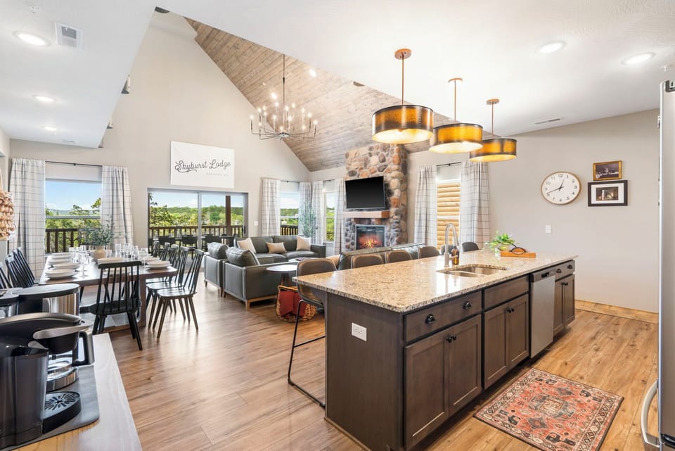 Island Counter and Living Spaces