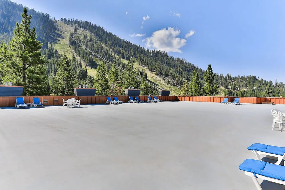 Soak up sunshine on the rooftop with sweeping mountain views.