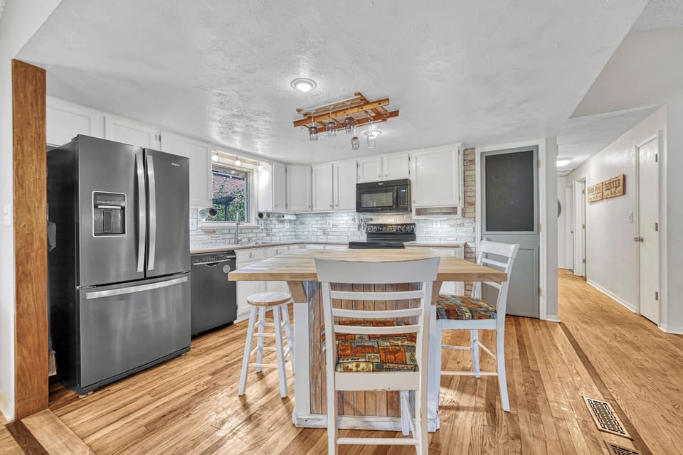 This home features a spacious kitchen...