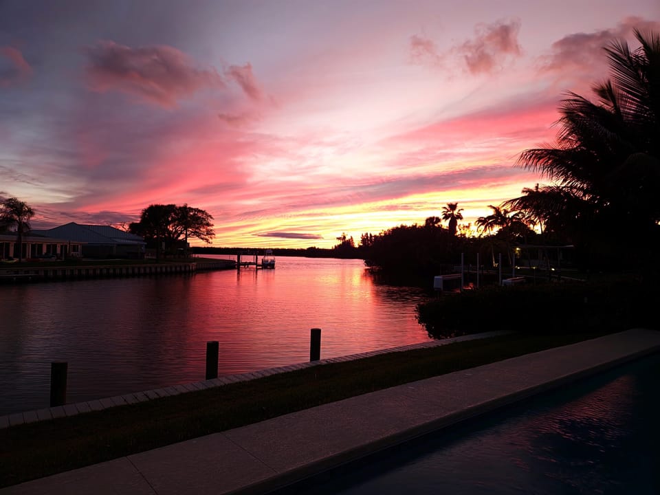 An amazing sunset view from the backyard