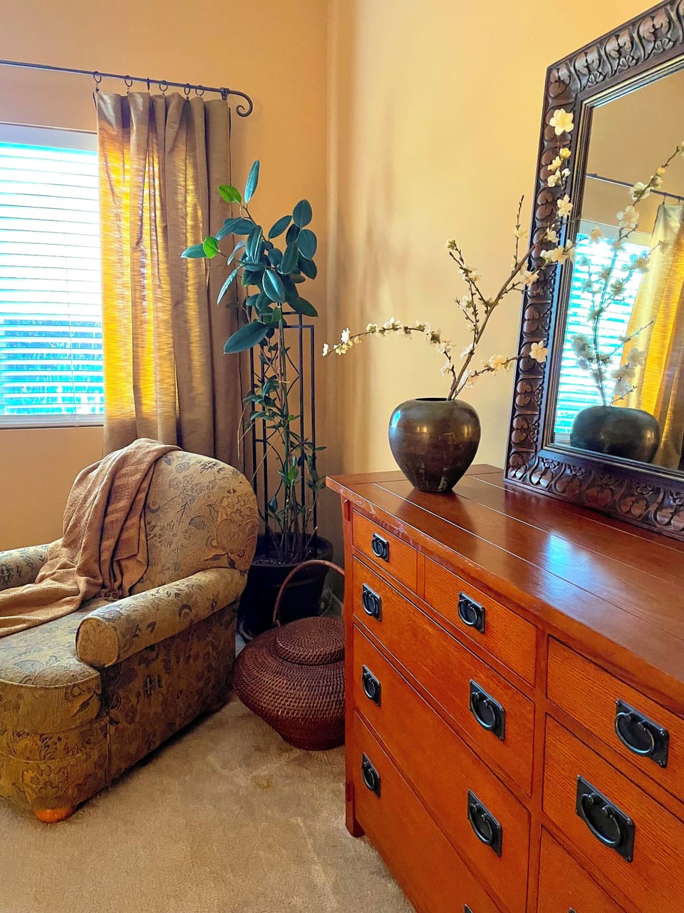 Master dresser and comfy chair.