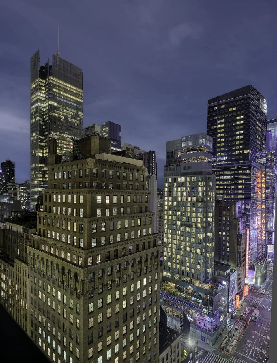 Soak in dazzling city lights from a high-rise perch.