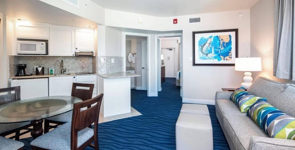 Gather for snacks and laughs in the open living space.