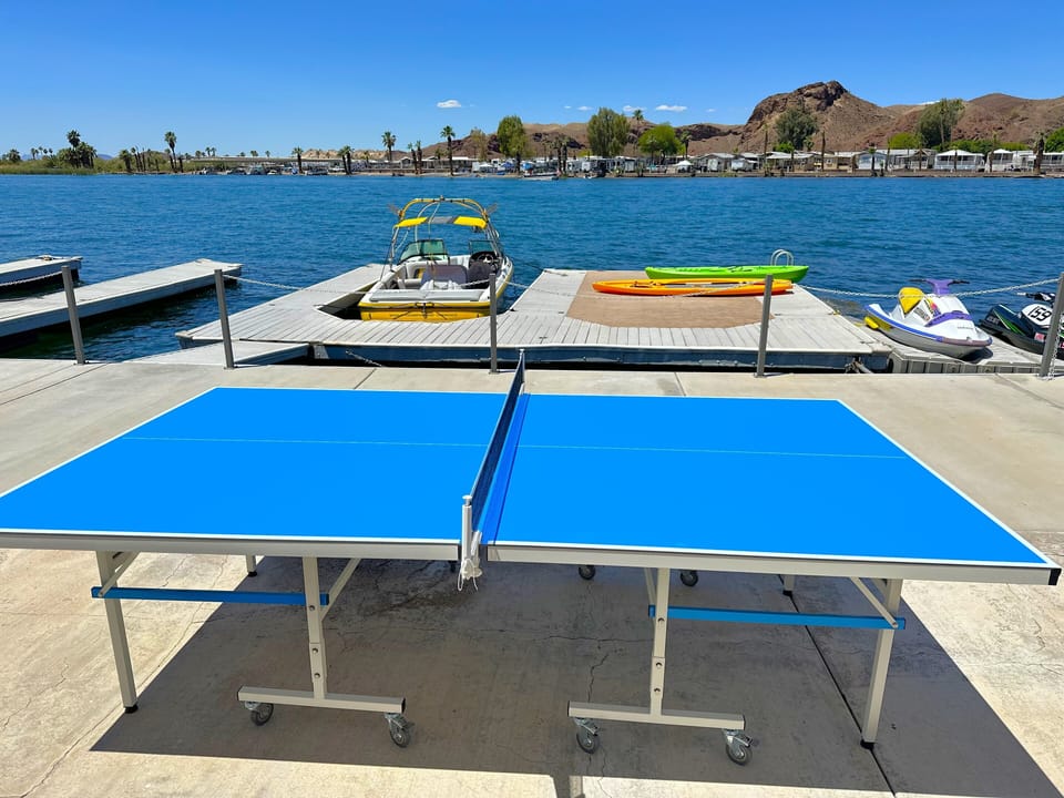 High Quality Ping Pong Table.  Such a blast to play along the river in Parker.