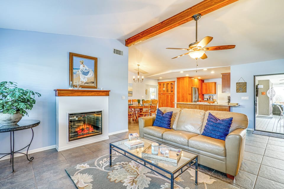 Living Room | Central Air Conditioning | Single-Story Home
