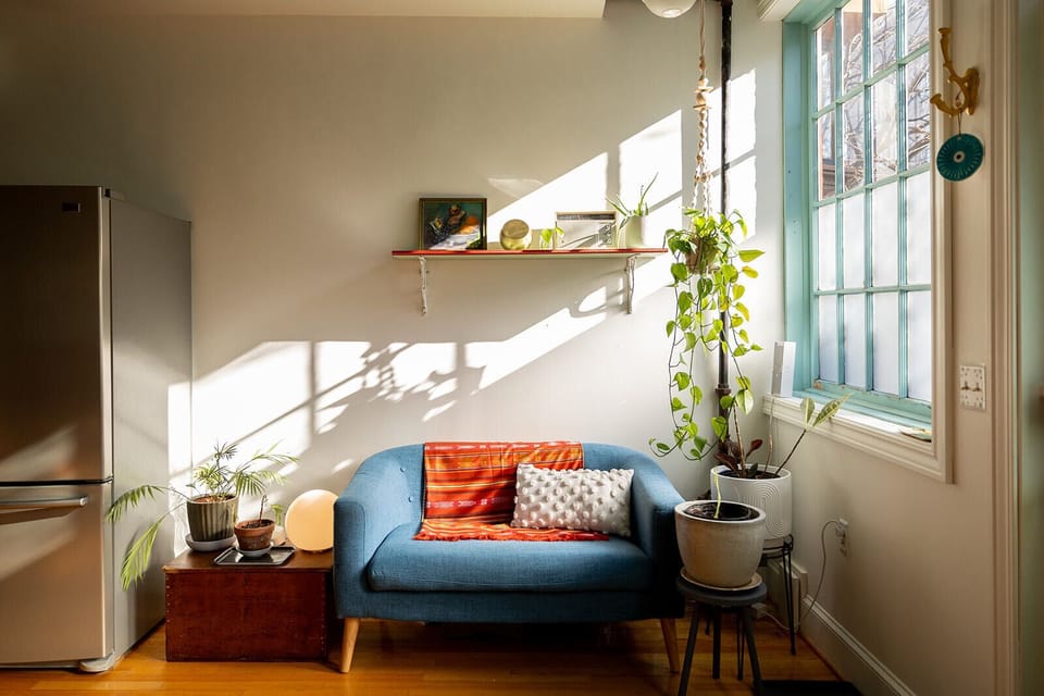 Sit in our book nook and catch the fading sun