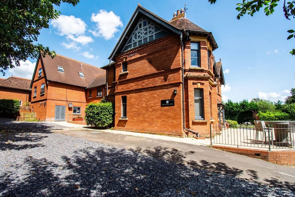 Ample parking and communal guest terrace
