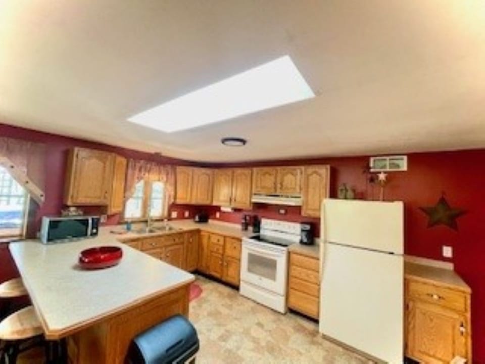 Kitchen with skylight