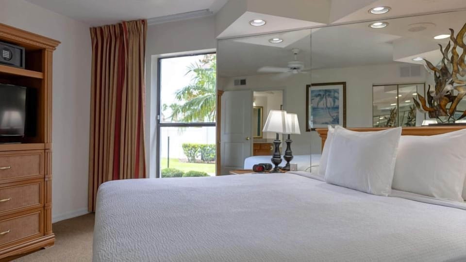Unit with comfortable bed. Views and decor may vary.