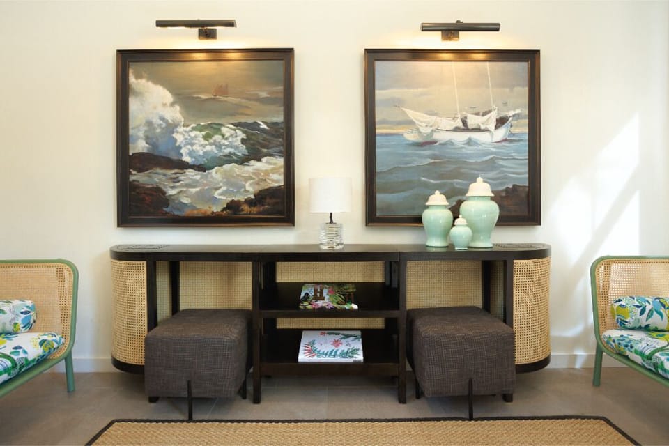 Step inside and enjoy coastal art with breezy, refined style.