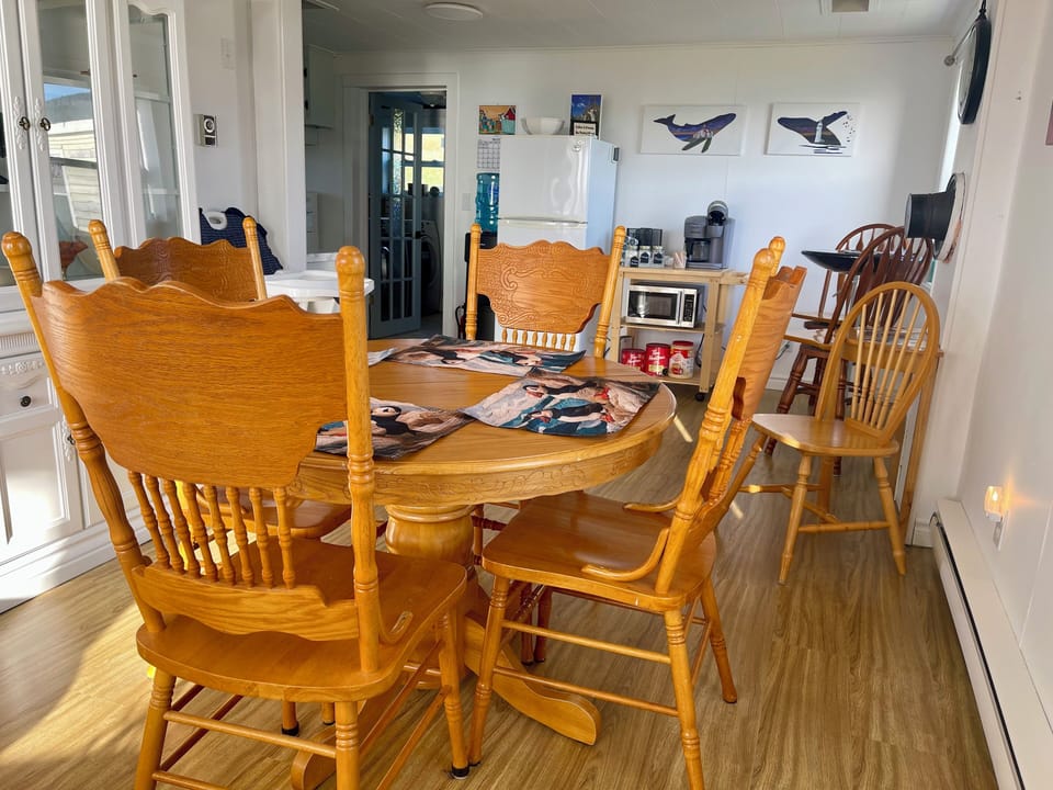 Dining area with seating for up to 9 people