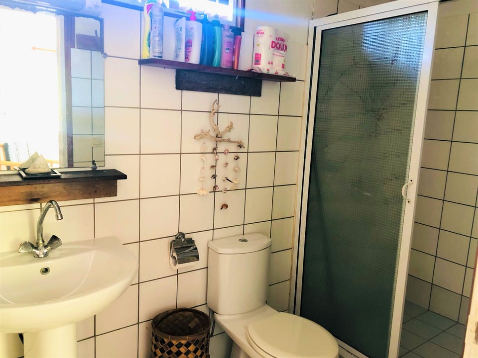 The common shower room to be shared with the other two rooms in the accommodation