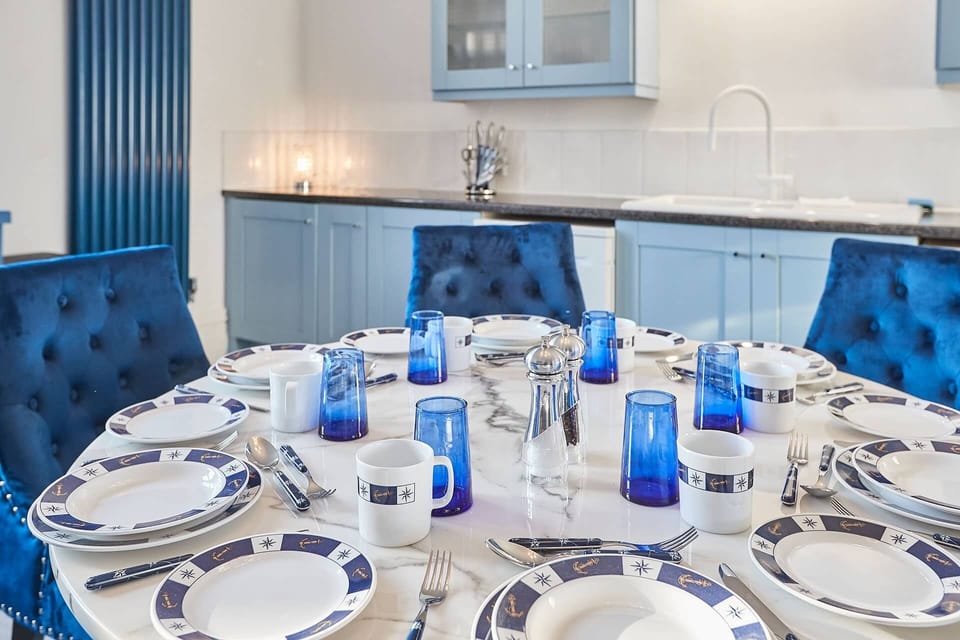 Marble table in kitchen