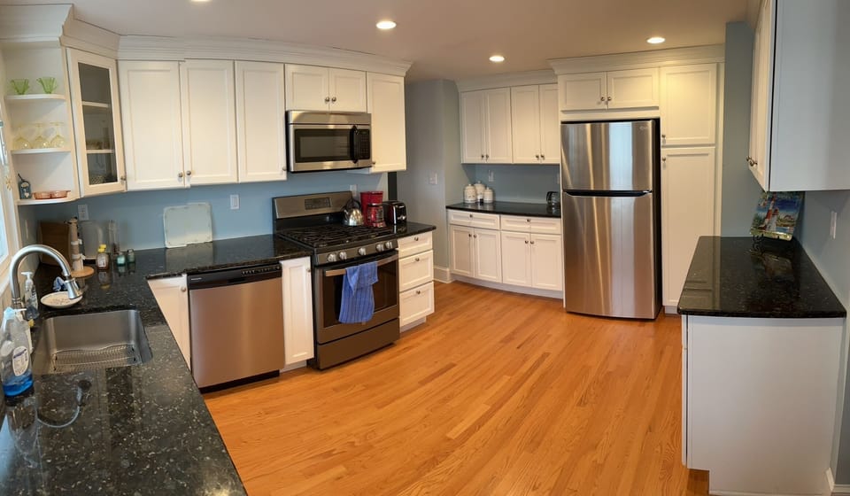 Large kitchen fully stocked with all equipment
