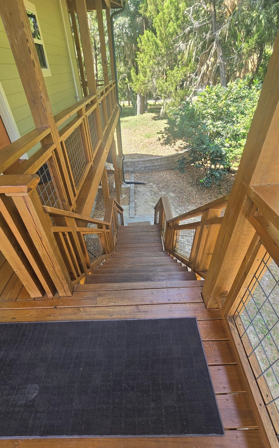 18 stairs leading to back door 