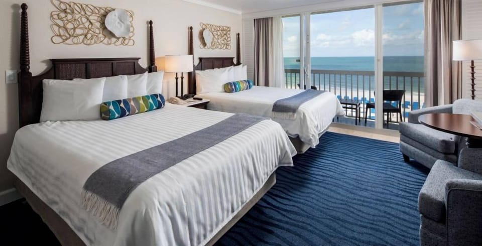 Stretch out together with oceanfront views and plush comfort.