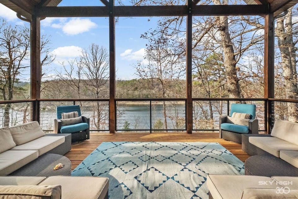 Views from Outdoor Seating Areas of Huge Covered Deck