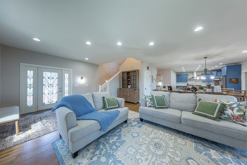 Open living room kitchen area
