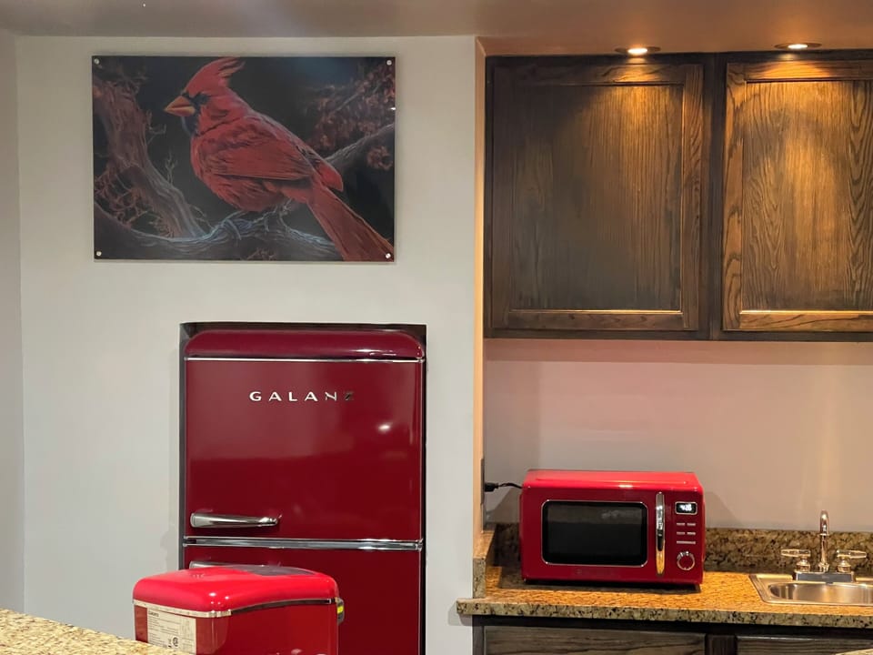 Lower level entertainment area with wetbar, ice maker & microwave