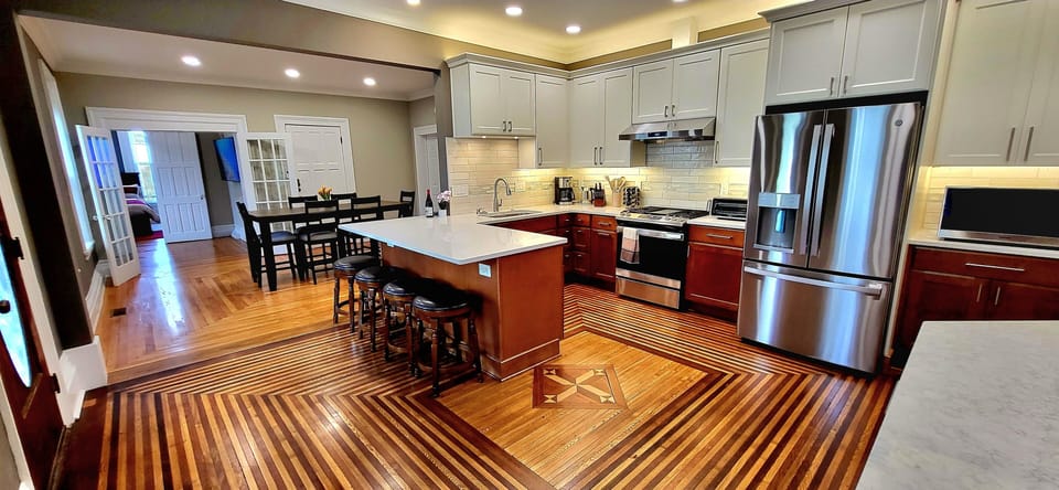 Modern/remodeled kitchen but keeping the historial charm and orignal floors!
