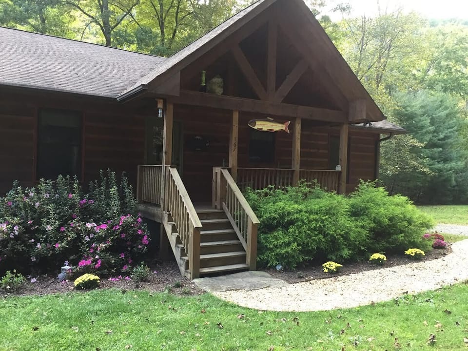 Front of the "Hooked on Snowbird" Cabin in Spring.