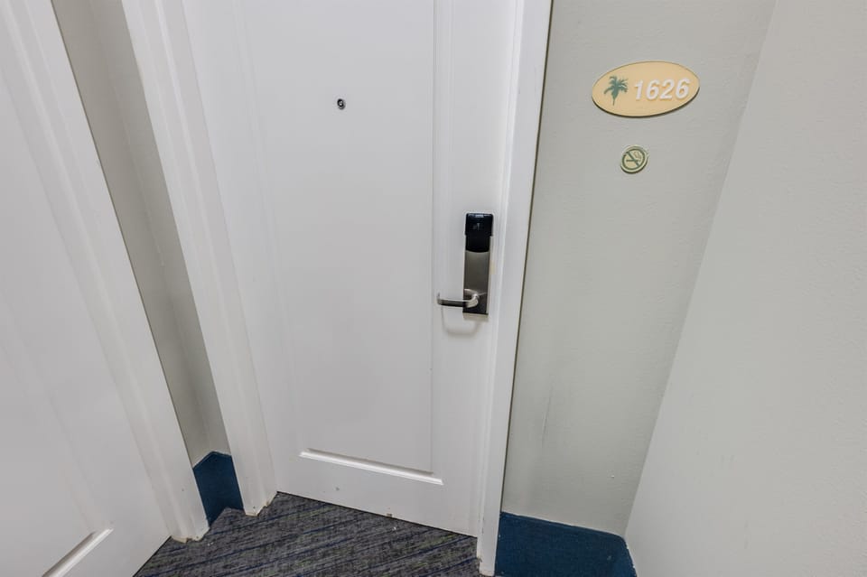 - Secure condo entry with modern key lock system for guest peace   - Unit number displayed with easy access for a worry free stay   - Safe Myrtle Beach vacation rental designed with guest comfort
