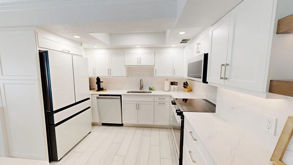 Kitchen fully stocked for all your cooking needs.