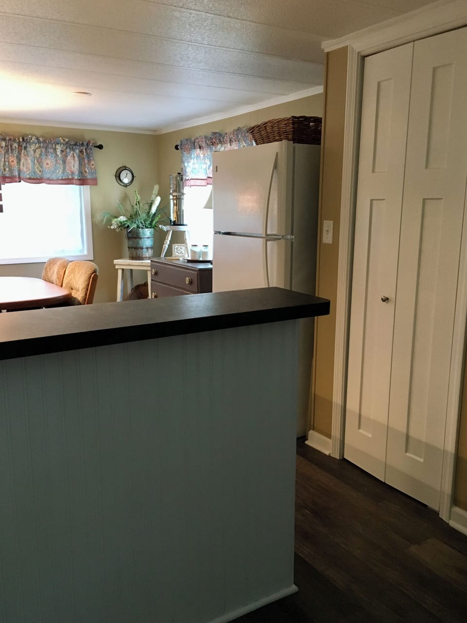 Roomy kitchen is open to the living room.