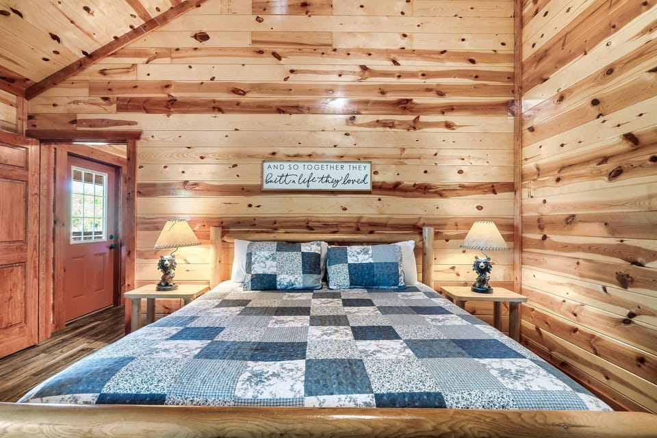 King Bedroom 3/4 with Private Bath/Shower. TV in room