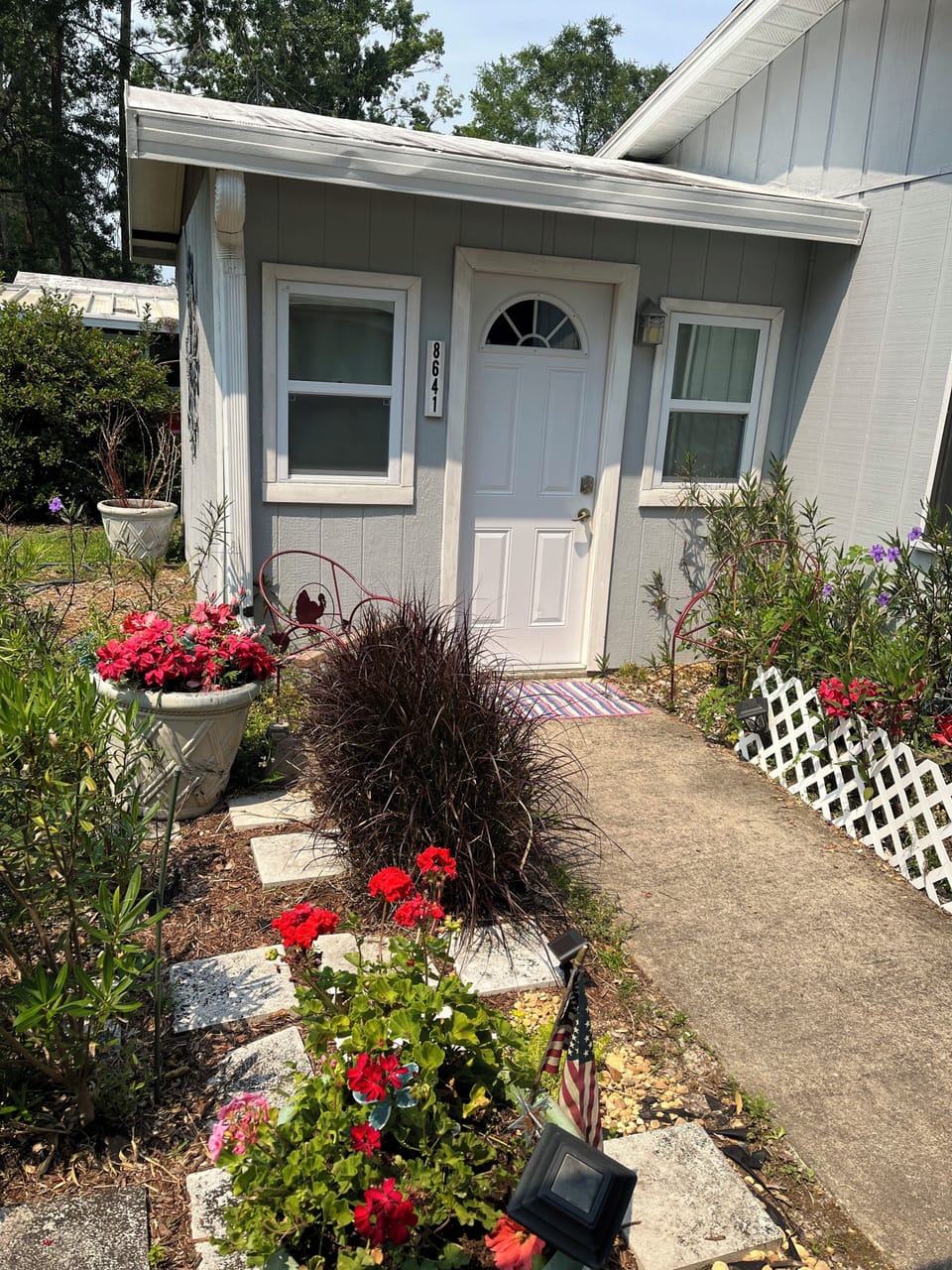 Front entrance through garden