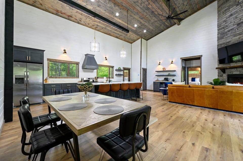 Family Feasts Await: Seven-seater dining table perfect for gatherings and game nights
