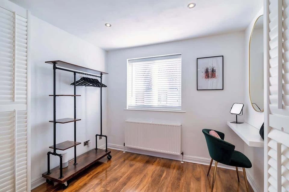 Comfortable bed with high-quality linens and towels, plus extra space for makeup and personal items