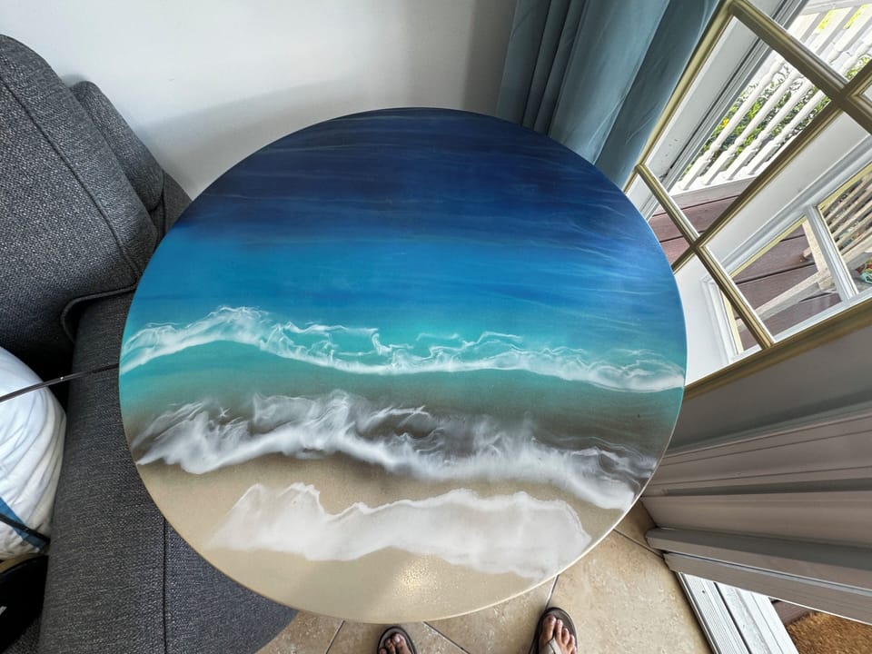 One of a kind epoxy table.