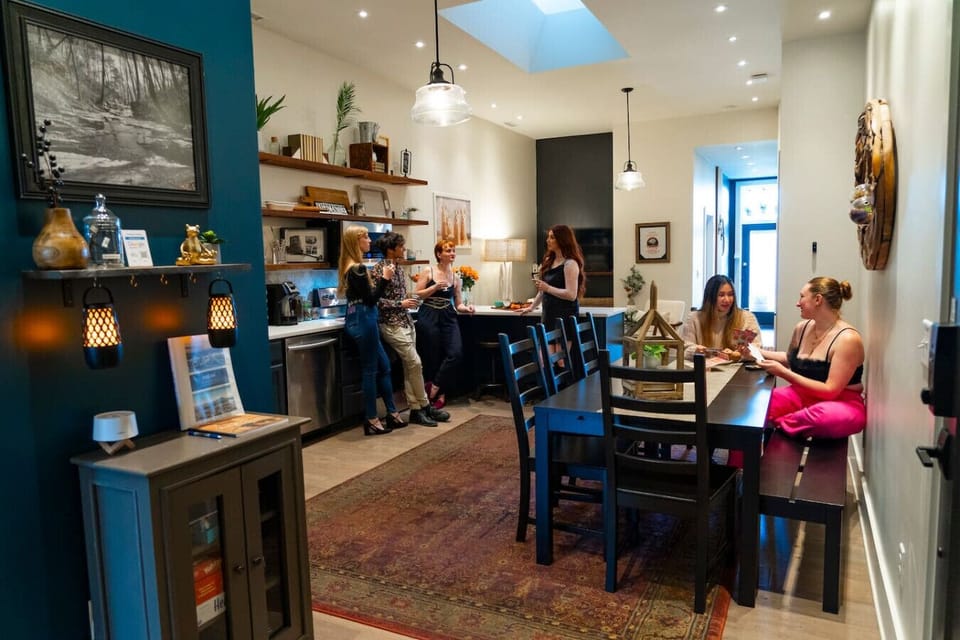 Fully stocked kitchen—coffee, tea, snacks, and everything you need to cook or chill.